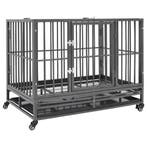 vidaXL Hondenbench met wielen 102x72x85 cm staal, Dieren en Toebehoren, Verzenden, Nieuw