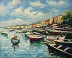 Edouard Guilleux (1952- 2012) - Port ensoleillé aux barques