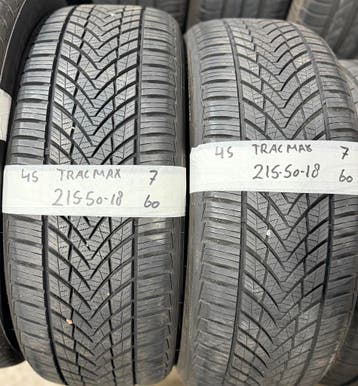 2x 215-50-18 Tracmax AllSeason 2x 7mm €60 Per Band 215 50 18, Ophalen, 18 inch, All Season, Band(en)