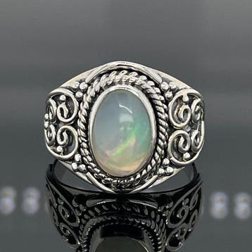 Zilver - Ring - Natuurlijke opaal