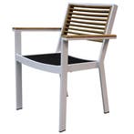 York dining tuinstoel met armleuning aluminium wit teak, Tuin en Terras, Tuinsets en Loungesets, Ophalen of Verzenden, Nieuw