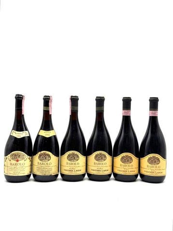 Langavini, 1984 Riserva, 1992, 1996 x2 & 1997 x2 Barolo, Verzamelen, Nieuw