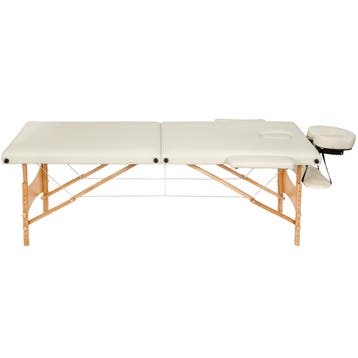 2 zone massagetafel met 5cm matras en houten frame - beige, Verzenden, Nieuw