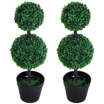 TRUUSK Set Van 2 Grote Kunstplanten 67 cm - Met 2 Bollen - P, Verzenden, Nieuw