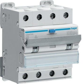 Hager aardlekautomaat 4-Polig C20 30mA ADM470G, Ophalen of Verzenden, Nieuw