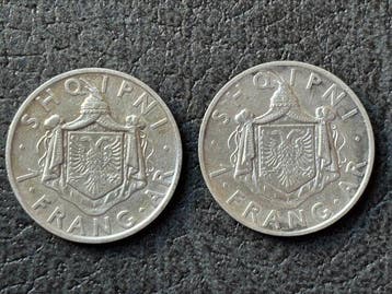 Albanië. Zog I. 1 Frang Ar 2x 1935/1937 (Zonder