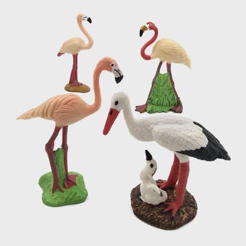 Miniatuur Flamingo & Kraanvogel Beeldjes - Decoratieve Tuin-