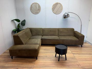 Olijfgroene Hoekbank | Royale Lounge, Huis en Inrichting, Banken | Bankstellen, 250 tot 300 cm, Hoekbank, Ophalen of Verzenden