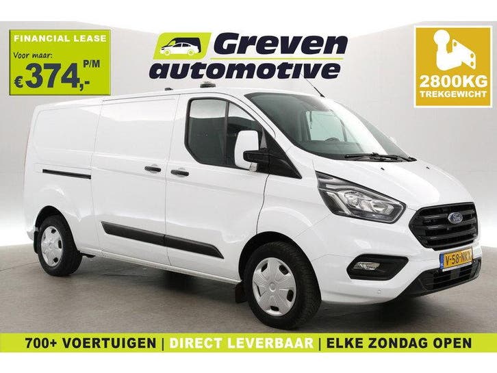 Ford Transit Custom 2.0 TDCI L2H1 170PK | 2800KG Trekgew., Auto's, Bestelauto's, Handgeschakeld, Diesel, Wit, Euro 6, Ford