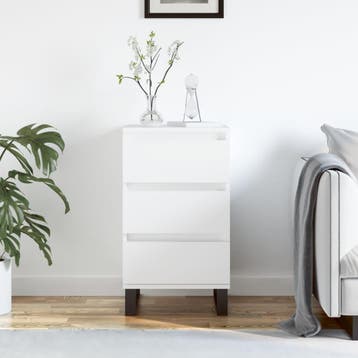 vidaXL Dressoir 40x35x70 cm bewerkt hout wit, Verzenden, Nieuw, Overige houtsoorten, Minder dan 50 cm