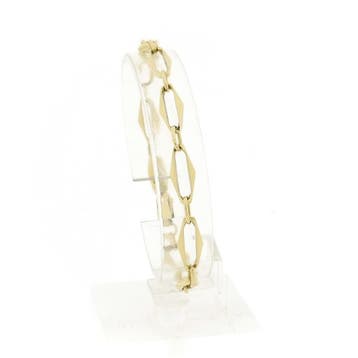 Gouden closed forever armband (Schakelarmband), Sieraden, Tassen en Uiterlijk, Armbanden, Ophalen of Verzenden, Gebruikt, Overige kleuren
