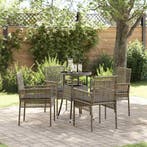 vidaXL Tuin eettafelset 5 pcs Grijs poly rattan, Verzenden, Nieuw, Rotan
