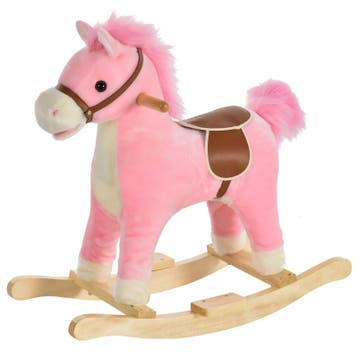 TRUUSK Kinderhobbelpaard Roze - Met Dierengeluiden - Speelgo, Verzenden, Nieuw