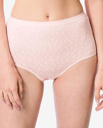 HEMA Dames tailleslip katoen bloemen - 2 stuks lichtroze, Verzenden