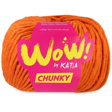 Katia WOW Chunky - 60 Oranje - Bulky Acryl/Wolmix Garen, Ophalen of Verzenden, Nieuw