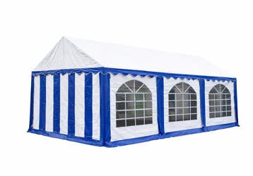 Premium Partytent PVC 4x6x2 mtr in Wit-Blauw (4x6 meter), Verzenden, Nieuw, 2 meter of meer, Partytent