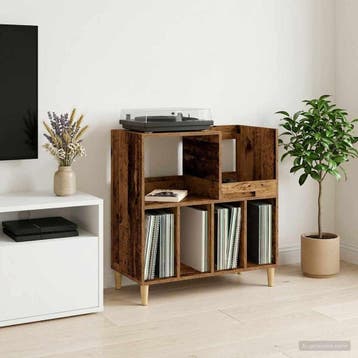 vidaXL Platenspeler Steun Eikenhout 82 x 39,5 x 82,5 cm, Verzenden, Nieuw