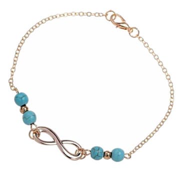 Fako Bijoux - Enkelbandje - Infinity Turquoise Duo -, Verzenden, Nieuw