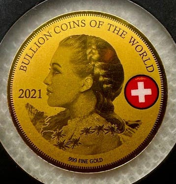 Tsjaad. 3000 Francs 2021 Vreneli, oro (.999) (Zonder