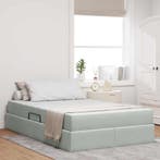 vidaXL Opbergbed met matras met matras Lichtgrijs 120 x 190, Verzenden, Nieuw, Stof