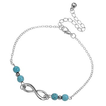 Fako Bijoux - Enkelbandje - Infinity Turquoise Duo, Verzenden, Nieuw