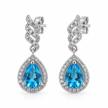 Zonder minimumprijs - Oorbellen Verguld Topaas - 18kt, Sieraden, Tassen en Uiterlijk, Nieuw