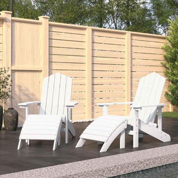 vidaXL Tuinstoelen 2 st Adirondack met voetensteunen HDPE, Verzenden, Nieuw