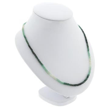 9 karaat smaragd kralenketting, Gebruikt, Geel, Ophalen of Verzenden, Met edelsteen