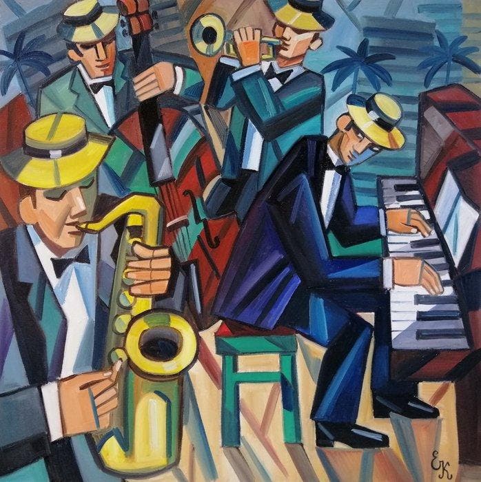 Elena Khmeleva - Jazz improvisations, Antiek en Kunst, Kunst | Schilderijen | Modern