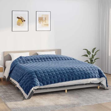 vidaXL Verzwaringsdeken 220x260 cm 15 kg stof blauw, Verzenden, Nieuw, Blauw