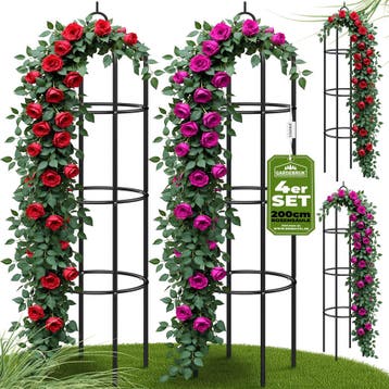 Rozenkolom Set van 4 Zwart 200x40cm (Tuinbogen pergola), Verzenden, Nieuw