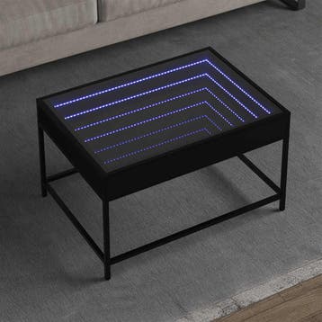 vidaXL Salontafel met Infinity LED 70x50x41 cm zwart, Huis en Inrichting, Tafels | Salontafels, 50 tot 100 cm, Verzenden, Nieuw