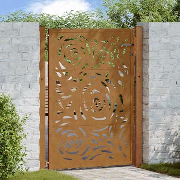 vidaXL Poort met vlamontwerp 100x125 cm weervast staal, Tuin en Terras, Tuinpoorten, Verzenden, Nieuw