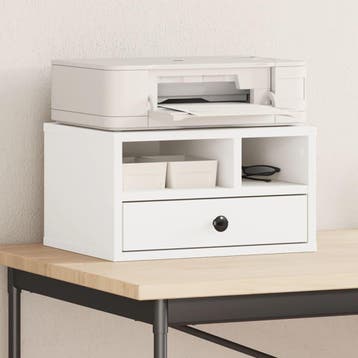 vidaXL Printerkastje 40x32x22,5 cm bewerkt hout wit, Computers en Software, Verzenden, Nieuw