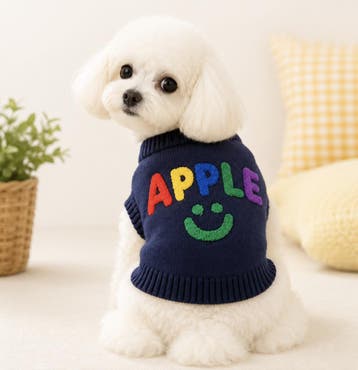 Gebreide honden trui Apple – Navy (Truien, Hondenkleding), Dieren en Toebehoren, Ophalen of Verzenden, Nieuw, Hondenvest