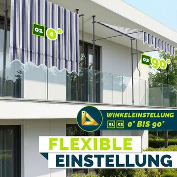 Klemluifel - Balkon luifel - Verticale luifel - 150 cm - Gri, Verzenden, Zo goed als nieuw