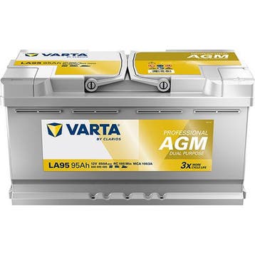 Varta LA95 AGM accu 12 volt 95 ah Dual Purpose, Auto-onderdelen, Accu's en Toebehoren, Verzenden, Nieuw