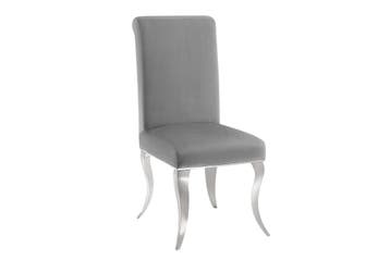 Stoel MODERN BAROCK fluweelgrijs met zilverkleurige, Huis en Inrichting, Stoelen, Ophalen of Verzenden, Nieuw
