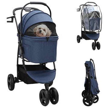 vidaXL Opvouwbare Huisdierenwagen Blauw 78 x 54 x 101 cm, Verzenden, Nieuw