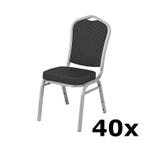 Stackchair Soul | 40x | Zwart | Stalen Frame Luxus, Verzenden, Nieuw in verpakking