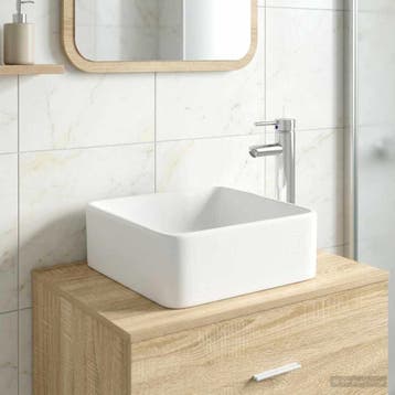 vidaXL Badkamer wastafel met kraan en afvoer Chroom, Verzenden, Nieuw