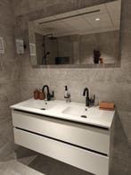 Showmodel badmeubel glans wit greeploos 120cm - 0020, Huis en Inrichting, Badkamer | Badkamermeubels, Ophalen, Nieuw, 100 tot 150 cm