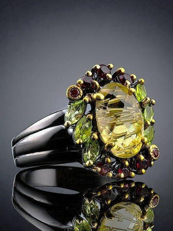 Zilver, Citroenkwarts - Ring - Royal Bloom
