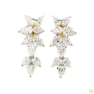 Oorbellen - 14 karaat Geel goud - 7.00ct. tw. Diamant, Nieuw