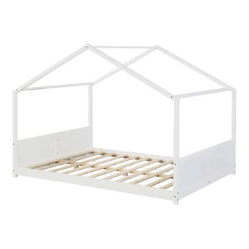 Kinderbed Simo huisbed 200x140 cm wit [en.casa], Verzenden, Nieuw