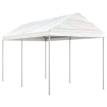 vidaXL Prieel met dak 4,46x2,28x2,69 m polyetheen wit, Verzenden, Nieuw