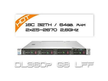 Server HP DL360P G8/2x E5-2670 2,6GHz 8 Core/32GB, Computers en Software, Servers, 2 tot 3 Ghz, 32 GB, Hot swappable onderdelen