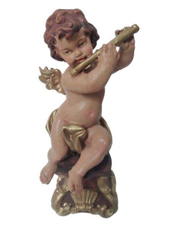 Figuur - Engel mit Querflöte - 22 cm - Composiet, Antiek en Kunst