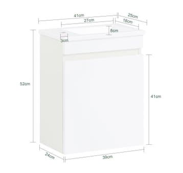 Hangend badkamermeubel met wastafel en opbergkast, Verzenden, Nieuw