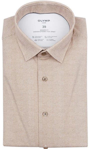 Olymp Luxor Overhemd Pied De Poule Bruin maat 43 Heren, Verzenden, Nieuw, Overige kleuren, OLYMP